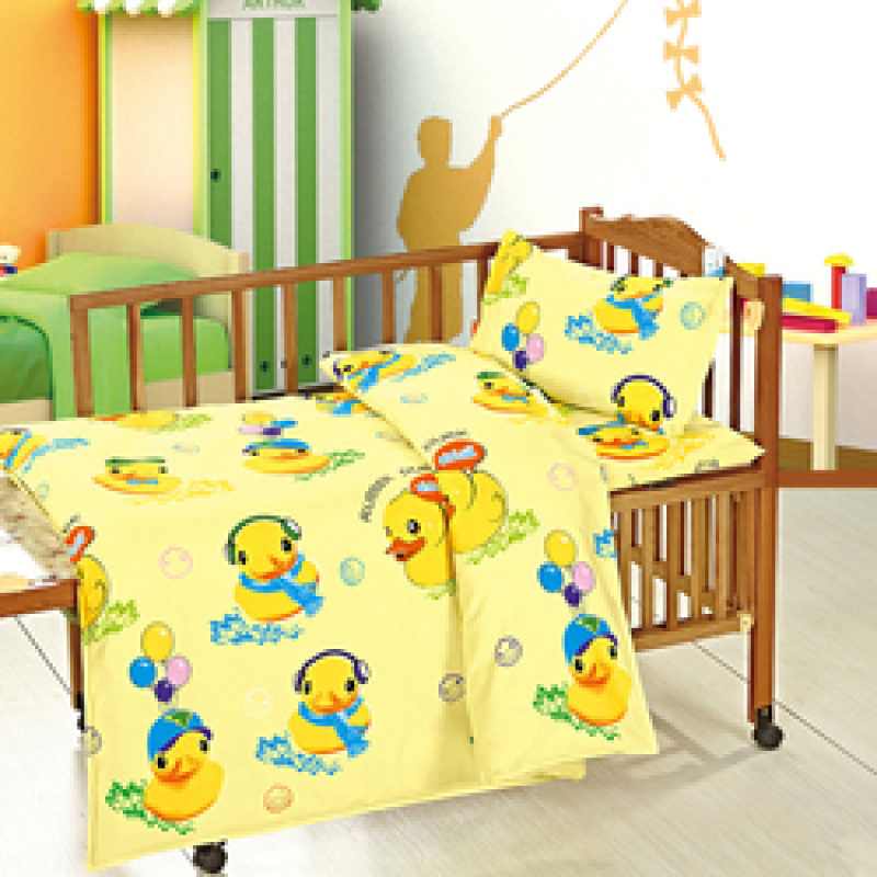 100% Cotton Nursery School Cute Bedding Set Baby Bedsheet, 3 Piece Suit Cartoon Bedding Sets/