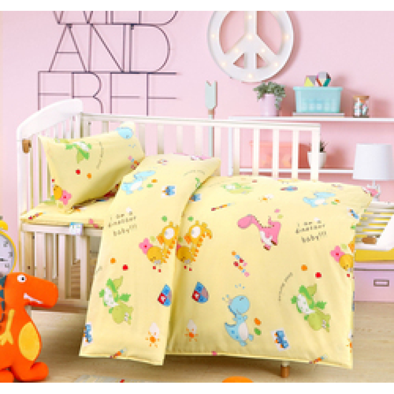 100% Cotton Nursery School Cute Bedding Set Baby Bedsheet, 3 Piece Suit Cartoon Bedding Sets/