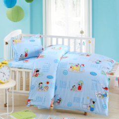 100% Cotton Nursery School Cute Bedding Set Baby Bedsheet, 3 Piece Suit Cartoon Bedding Sets/