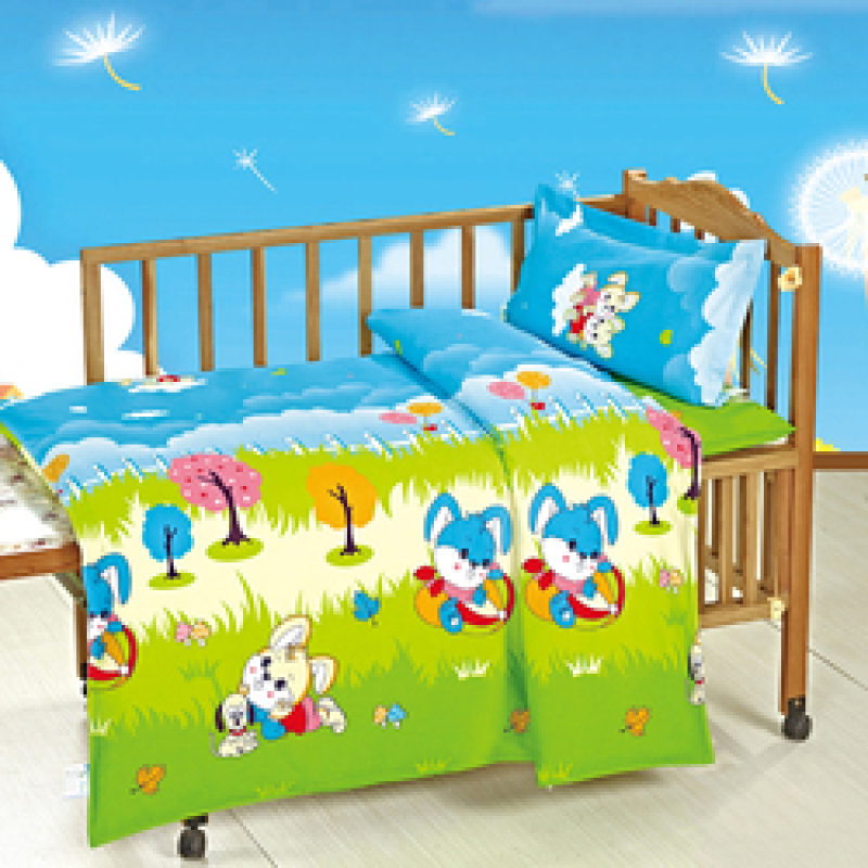 100% Cotton Nursery School Cute Bedding Set Baby Bedsheet, 3 Piece Suit Cartoon Bedding Sets/