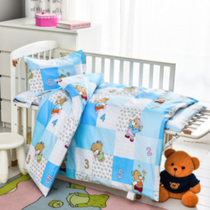 100% Cotton Nursery School Cute Bedding Set Baby Bedsheet, 3 Piece Suit Cartoon Bedding Sets/