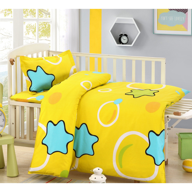 100% Cotton Nursery School Cute Bedding Set Baby Bedsheet, 3 Piece Suit Cartoon Bedding Sets/