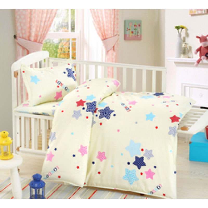 100% Cotton Nursery School Cute Bedding Set Baby Bedsheet, 3 Piece Suit Cartoon Bedding Sets/