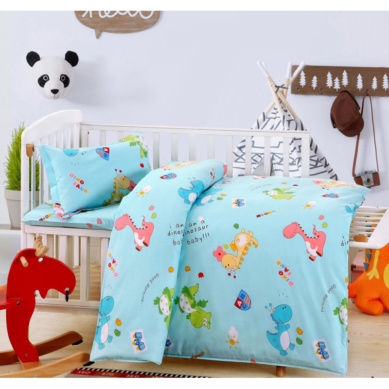 100% Cotton Nursery School Cute Bedding Set Baby Bedsheet, 3 Piece Suit Cartoon Bedding Sets/