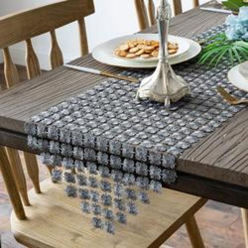 Wholesale 12 x 72 Inch Glitter Gold Clover Table Runner for Kitchen Wedding Bridal Shower Decorations