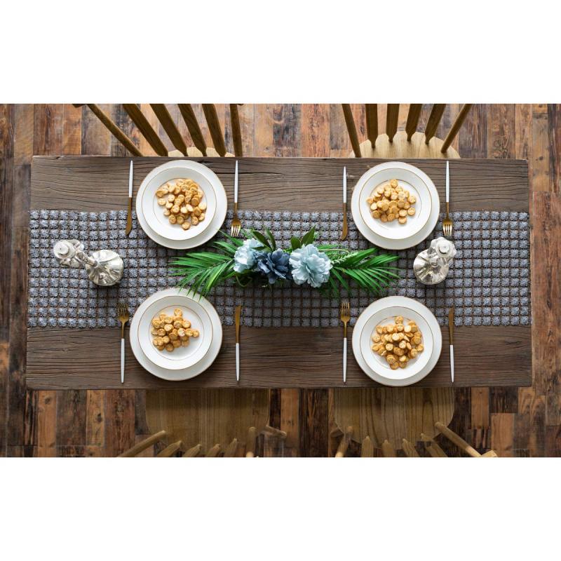 Wholesale 12 x 72 Inch Glitter Gold Clover Table Runner for Kitchen Wedding Bridal Shower Decorations