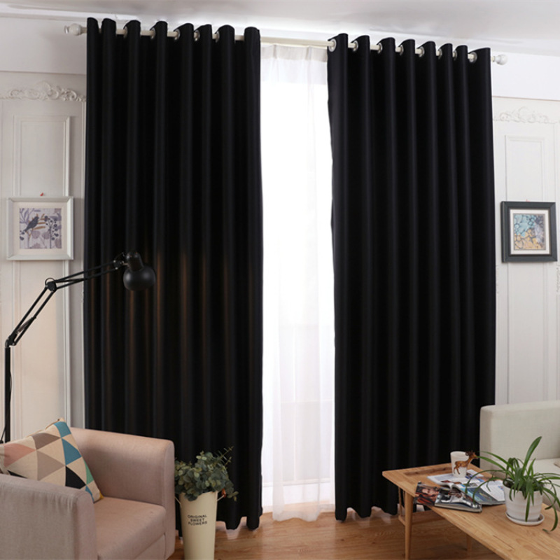 Made in china hot selling classic solid sunproof fabric 3 pass waterproof fabric blackout curtain