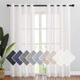 New high-end Linen curtain , Plain coloured window balcony gauze curtain #