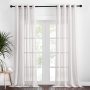 New high-end Linen curtain , Plain coloured window balcony gauze curtain #