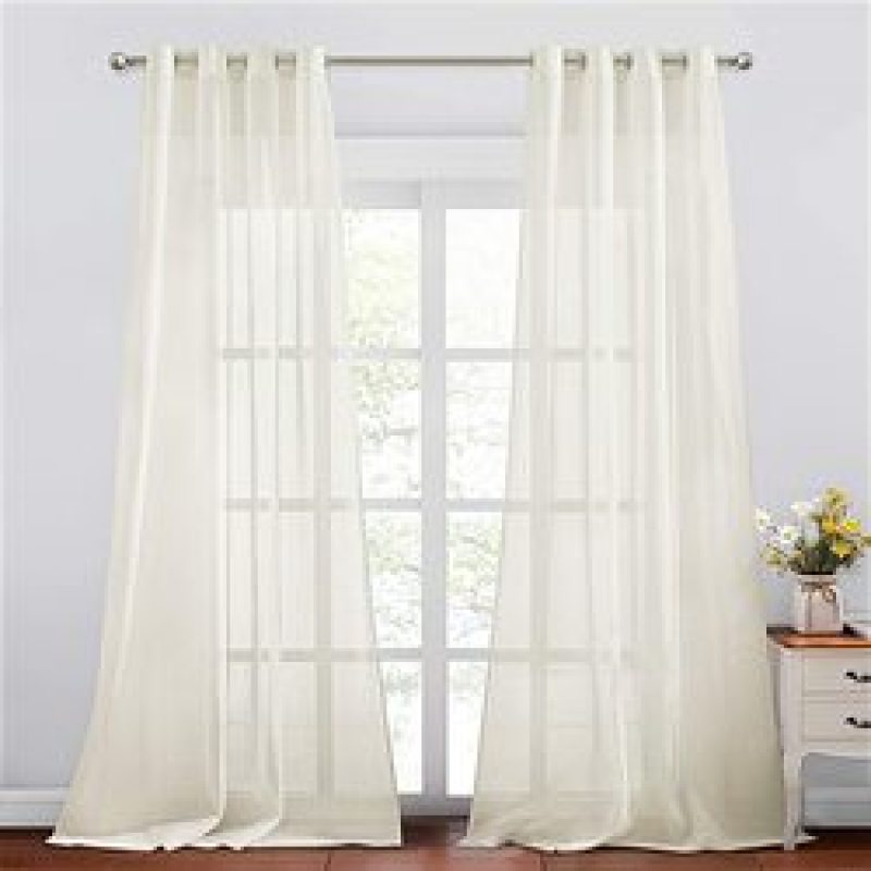 New high-end Linen curtain , Plain coloured window balcony gauze curtain #