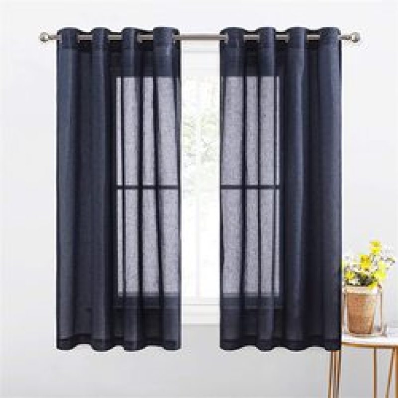 New high-end Linen curtain , Plain coloured window balcony gauze curtain #