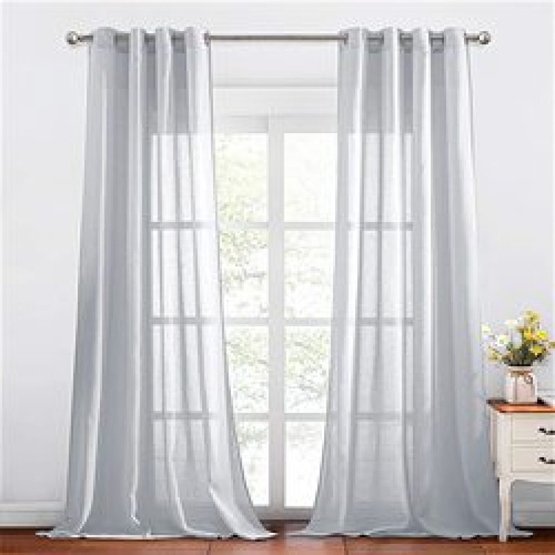 New high-end Linen curtain , Plain coloured window balcony gauze curtain #