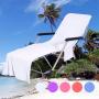 Supersoft Solid White Lounger Leisure Portable Chair Cover, Microfiber Beach Chair Cover With Pockets for Summer/