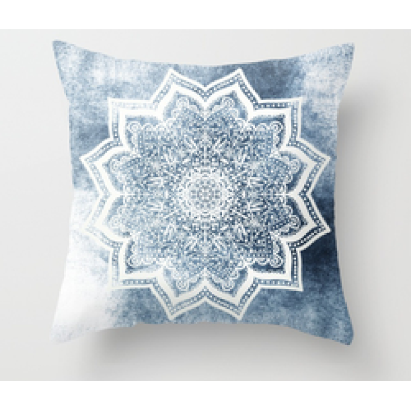Simple Cushion Cover / Printed Cushion Cover, Modern Ethnic Style Mandala Velvet CAR Chair Handmade Square Seat Velvet Fabric