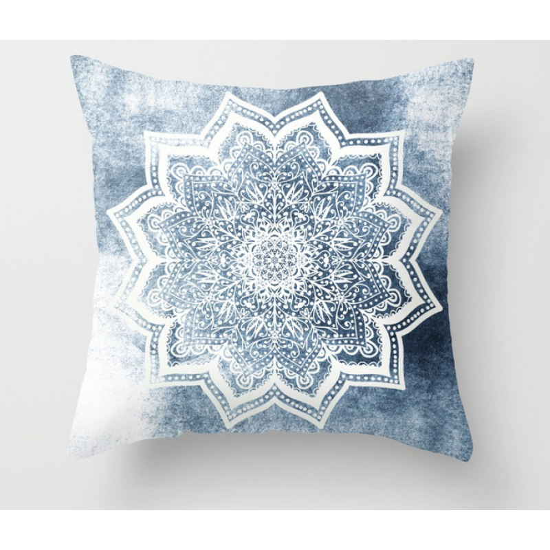 Simple Cushion Cover / Printed Cushion Cover, Modern Ethnic Style Mandala Velvet CAR Chair Handmade Square Seat Velvet Fabric