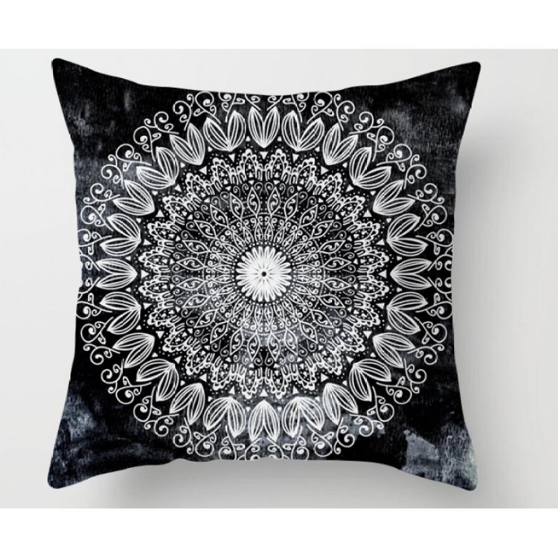 Simple Cushion Cover / Printed Cushion Cover, Modern Ethnic Style Mandala Velvet CAR Chair Handmade Square Seat Velvet Fabric