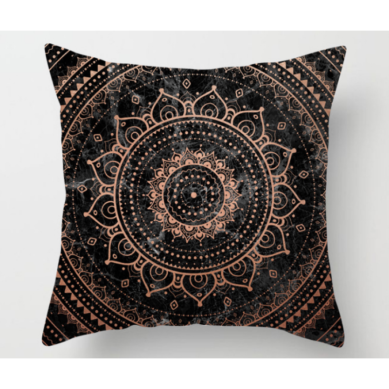 Simple Cushion Cover / Printed Cushion Cover, Modern Ethnic Style Mandala Velvet CAR Chair Handmade Square Seat Velvet Fabric