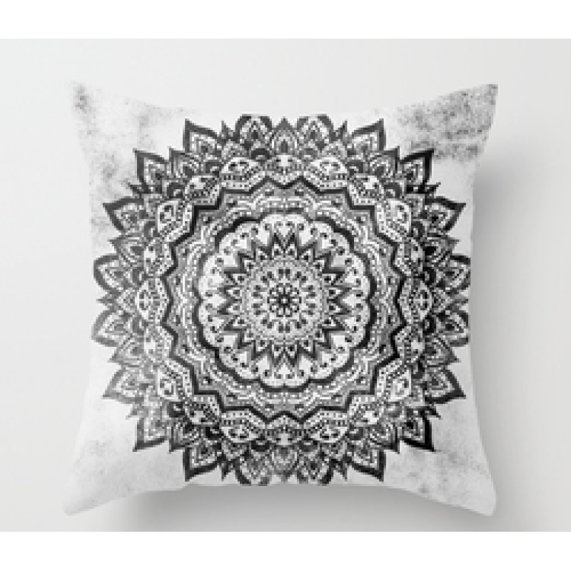 Simple Cushion Cover / Printed Cushion Cover, Modern Ethnic Style Mandala Velvet CAR Chair Handmade Square Seat Velvet Fabric