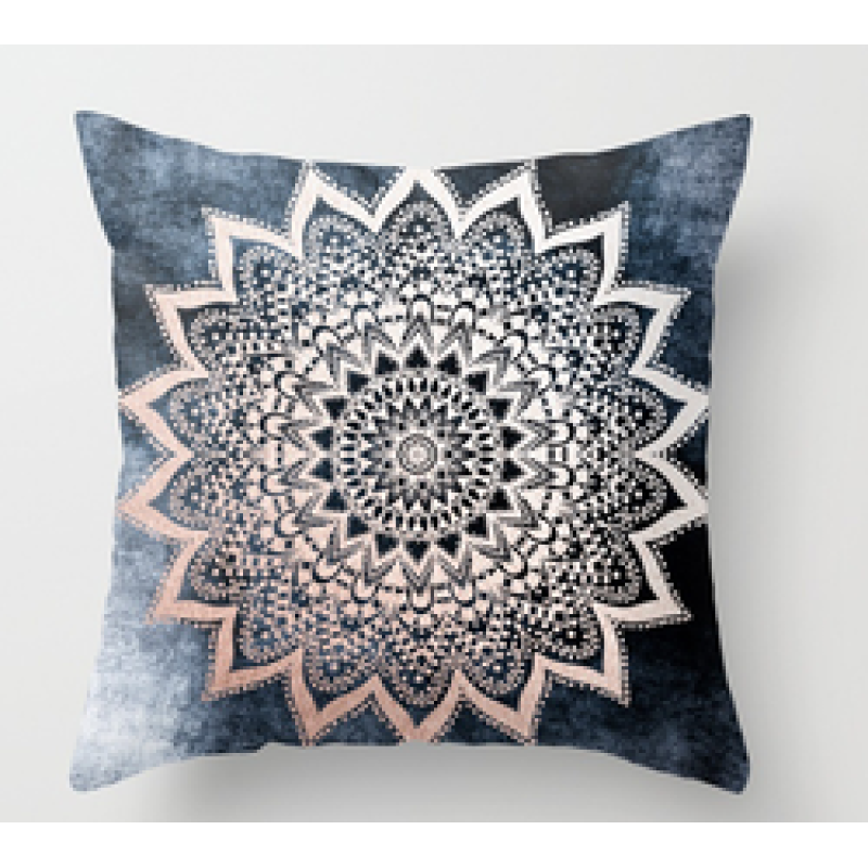 Simple Cushion Cover / Printed Cushion Cover, Modern Ethnic Style Mandala Velvet CAR Chair Handmade Square Seat Velvet Fabric