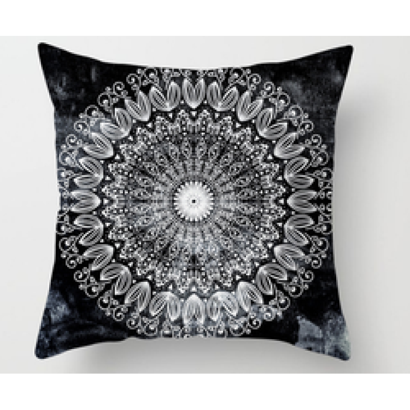 Simple Cushion Cover / Printed Cushion Cover, Modern Ethnic Style Mandala Velvet CAR Chair Handmade Square Seat Velvet Fabric