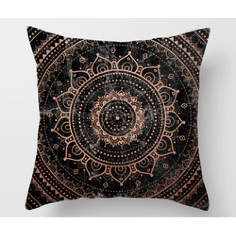 Simple Cushion Cover / Printed Cushion Cover, Modern Ethnic Style Mandala Velvet CAR Chair Handmade Square Seat Velvet Fabric
