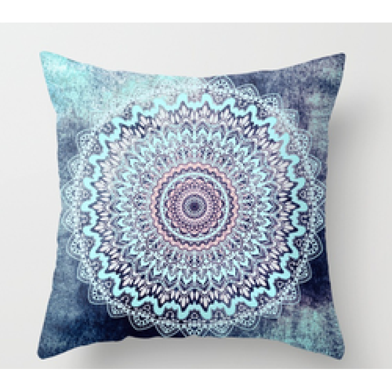 Simple Cushion Cover / Printed Cushion Cover, Modern Ethnic Style Mandala Velvet CAR Chair Handmade Square Seat Velvet Fabric