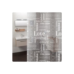 Thick Waterproof And Mildewproof 3d Water Cube Eva Transparent Shower Curtain Letter Pattern For Bathroom