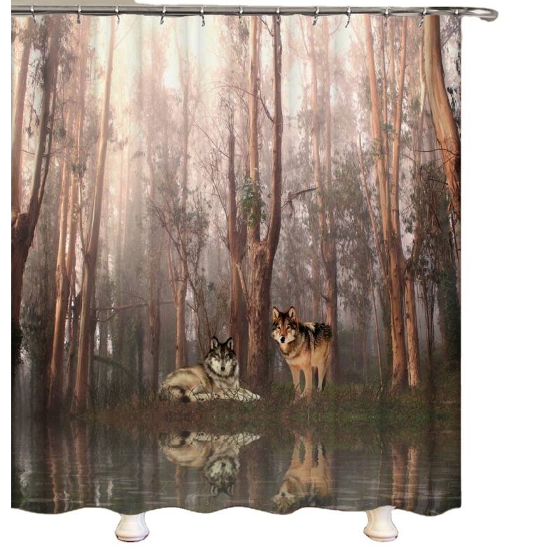 Drop Shipping High Quality Moisture Proof Print Shower Curtains For Bathroom /