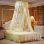 Hot selling luxury product dome encryption heightening bed curtain, high-end top lace princess bed curtain/