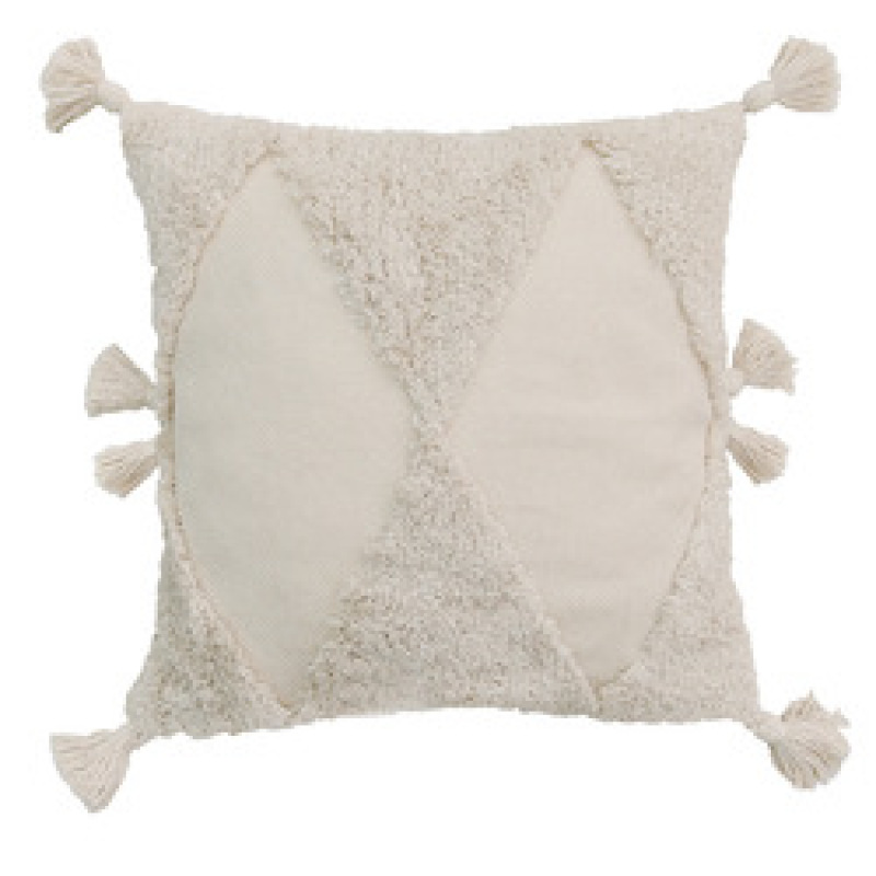 Moroccan Style Cushion Cover Tuft Tassels Handmade Neutral Decoration Pillow Cover For Sofa Bed Boho Decor Cushion Cover
