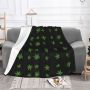Beautiful Hemp Leaf Blankets Fleece All Season Organic Portable Lightweight Thin Throw Blankets for Bed Car Quilt/