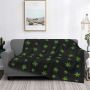 Beautiful Hemp Leaf Blankets Fleece All Season Organic Portable Lightweight Thin Throw Blankets for Bed Car Quilt/
