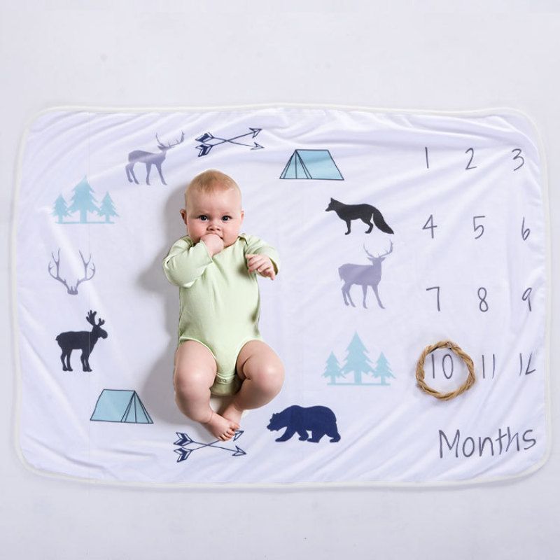 Background Calendar Milestone Blanket, Lovely Baby Soft Blanket High Quality Photography Blanket/