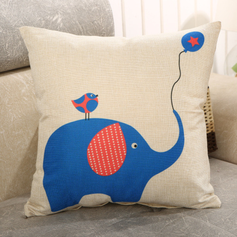 Elephant Sofa Cushion Cover,Funny Cushion Cover Square/