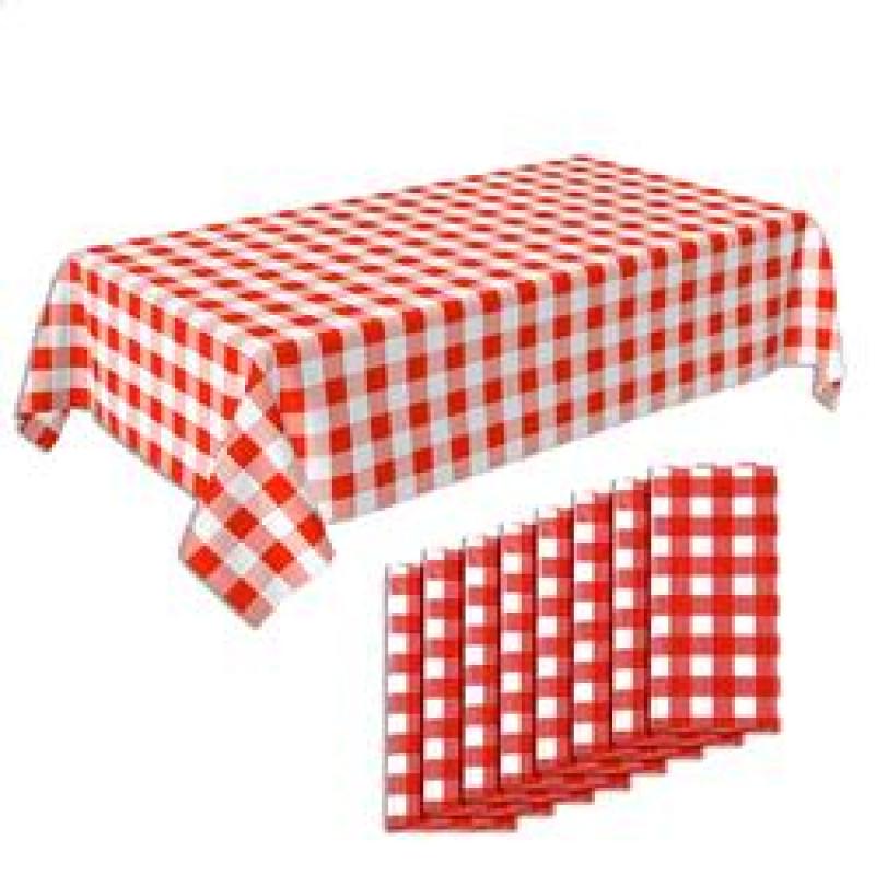 Wholesale Custom plaid Picnic Rectangle Disposable Waterproof Plastic Tablecloth For Kitchen Party Birthday