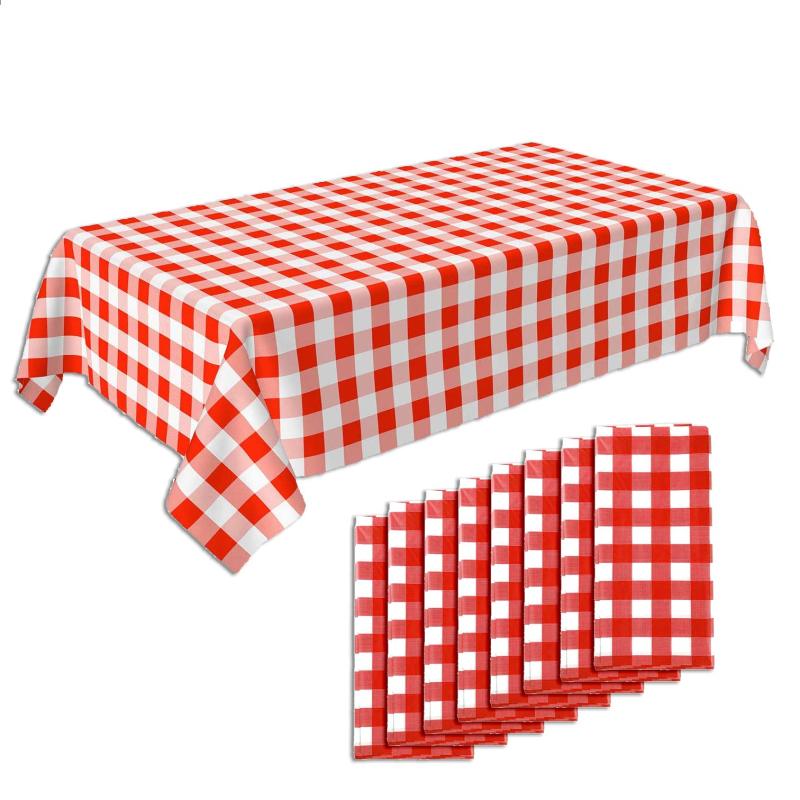 Wholesale Custom plaid Picnic Rectangle Disposable Waterproof Plastic Tablecloth For Kitchen Party Birthday