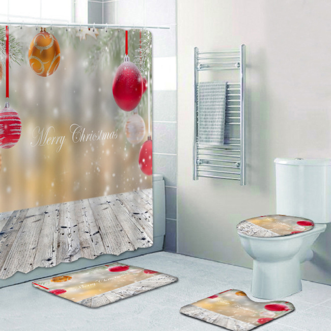 Wholesale Designer Shower Curtain Set, Sample Shower Curtain Set Christmas#