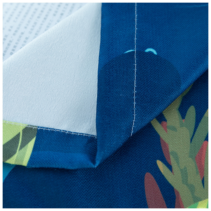 Blue Dolphin Cartoon Printed Curtain, Customized Children's Room Blackout Curtain /