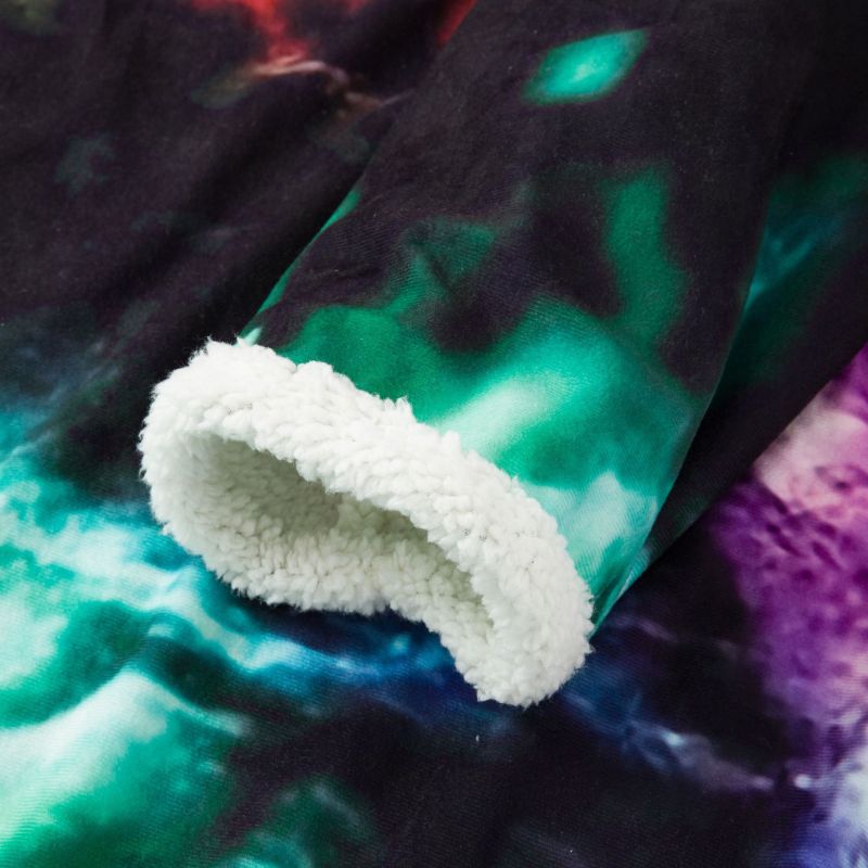 3D Digital Printed Pattern Lazy Blanket with Sleeves, Oversized Wearable Lunch Break Blanket/