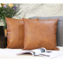 Leather Pillow Sofa Back Simulation Leather Cushion Cover Pure Color Car faux leather tech fabric pillowcase