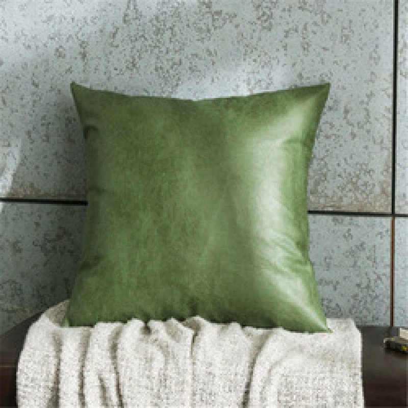 Leather Pillow Sofa Back Simulation Leather Cushion Cover Pure Color Car faux leather tech fabric pillowcase