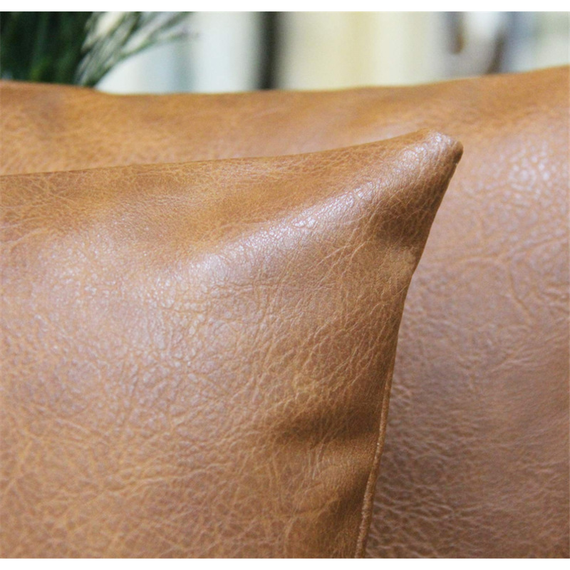 Leather Pillow Sofa Back Simulation Leather Cushion Cover Pure Color Car faux leather tech fabric pillowcase