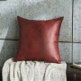 Leather Pillow Sofa Back Simulation Leather Cushion Cover Pure Color Car faux leather tech fabric pillowcase