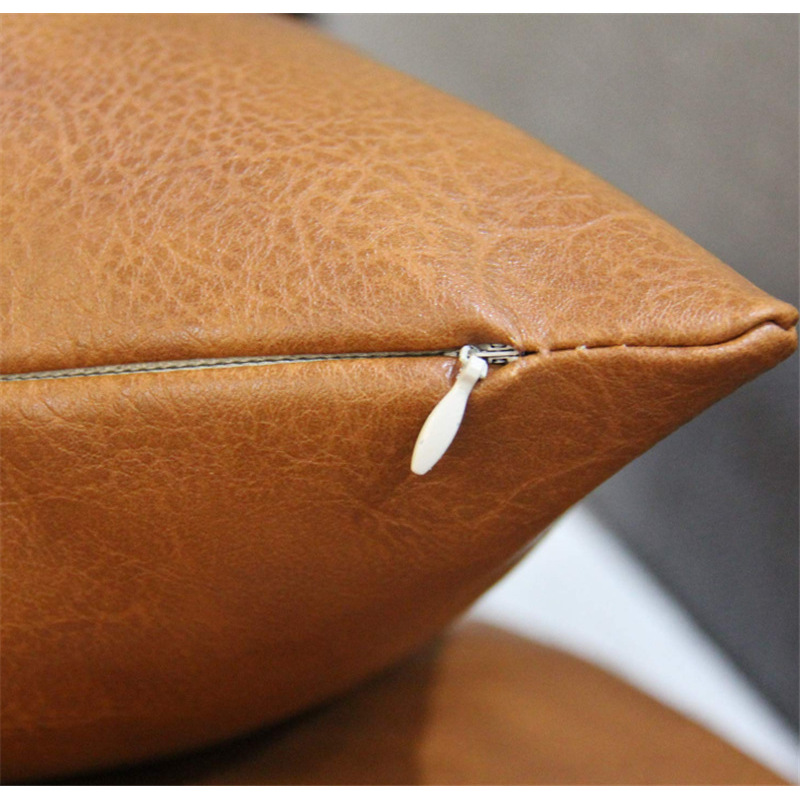 Leather Pillow Sofa Back Simulation Leather Cushion Cover Pure Color Car faux leather tech fabric pillowcase
