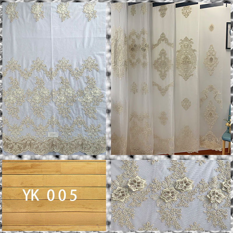 Turkish Curtains Floral, Embroidery Sheer Curtains Ready Made Elegant/