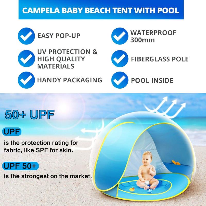 Baby Beach Tent Uv-protecting Sun shelter With A Pool Baby Kids Beach Tent Pop Up Portable Shade Pool UV Protection Sun Shelter