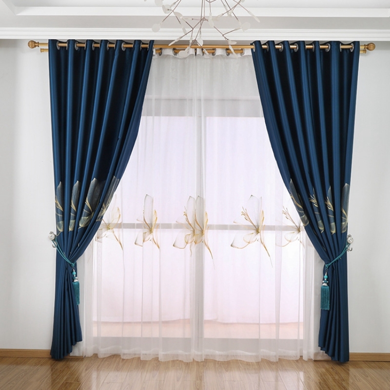 flower livingroom curtain blackout, cheap thermal insulated curtains