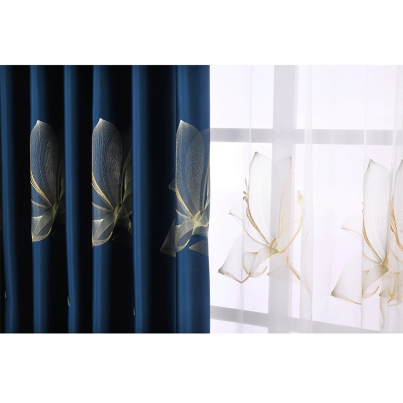 flower livingroom curtain blackout, cheap thermal insulated curtains