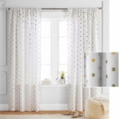 High quality spot design floral print blackout curtain fabric cafe wave point living room curtain