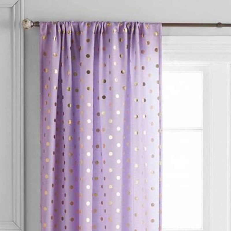 High quality spot design floral print blackout curtain fabric cafe wave point living room curtain